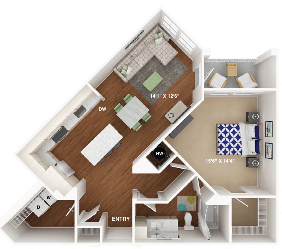 1 Bedroom Floor Plan